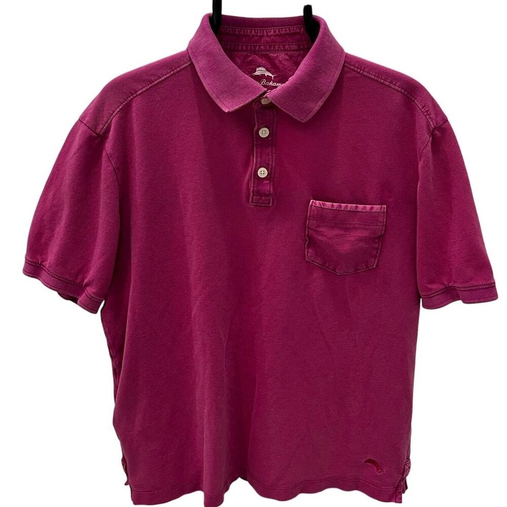 Tommy Bahama Men’s MD Fuchsia Chest Pocket Polo Shirt